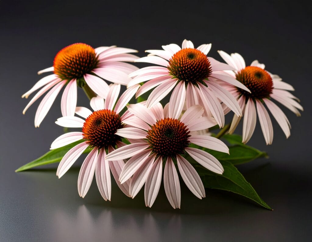Flor equinácea (Echinacea purpurea) en primer plano Equinácea(Echinacea purpurea) con centro marrón y pétalos blancos