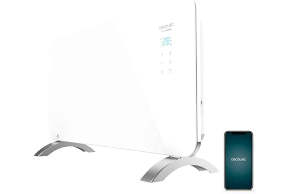 Cecotec Ready Warm 2000 – Radiador Eléctrico Wi-Fi de Bajo Consumo con Termostato Digital y Control por App Radiador eléctrico inteligente Cecotec Ready Warm 2000 Wi-Fi con pantalla digital y control por móvil